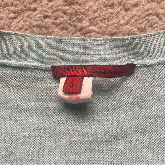 Tapemeasure Turquoise Button Down Cardigan Sweater - Picture 4 of 4